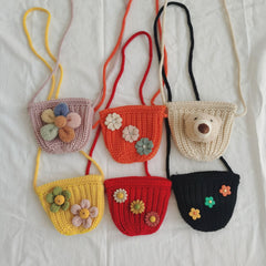 Girls Knitted Wool Cross Body Shoulder Bag Lovely Purse