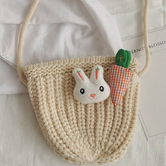 Kids Shoulder Bags Knitted Yarn Coin Purses