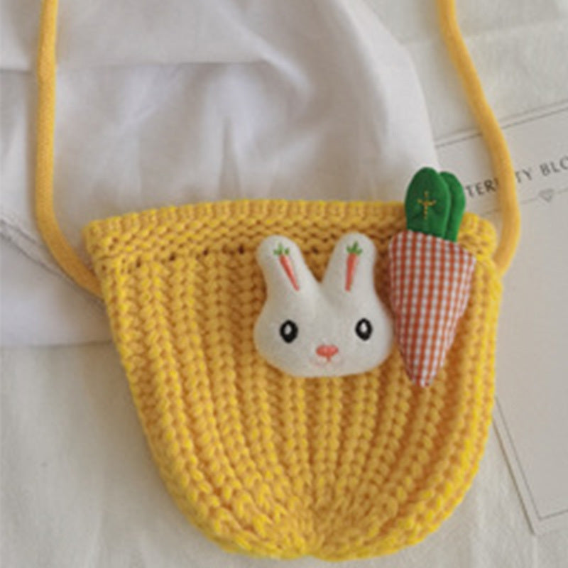 Kids Shoulder Bags Knitted Yarn Coin Purses