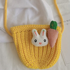 Kids Shoulder Bags Knitted Yarn Coin Purses
