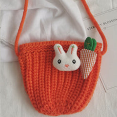 Kids Shoulder Bags Knitted Yarn Coin Purses