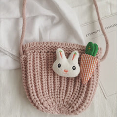 Kids Shoulder Bags Knitted Yarn Coin Purses