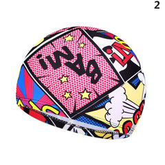 Long Hair Swim Cap Floral Print Elastic Nylon Sports Pool Chlorine Protection