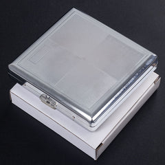 Stainless Steel Embossed Cigarette Box Holds 20 Cigarettes
