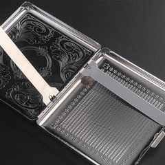 Stainless Steel Embossed Cigarette Box Holds 20 Cigarettes