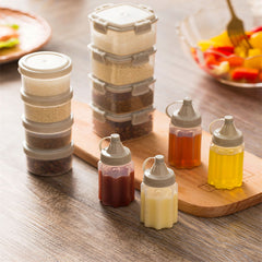 4pcs Plastic Sauce Squeeze Bottle Mini Seasoning Box
