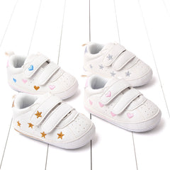 Embroidered Star Heart Sneakers for Baby Girls