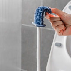 Silicone Toilet Brush Holder Wall Hanging Soft Bristles Floor Cleaning Tool