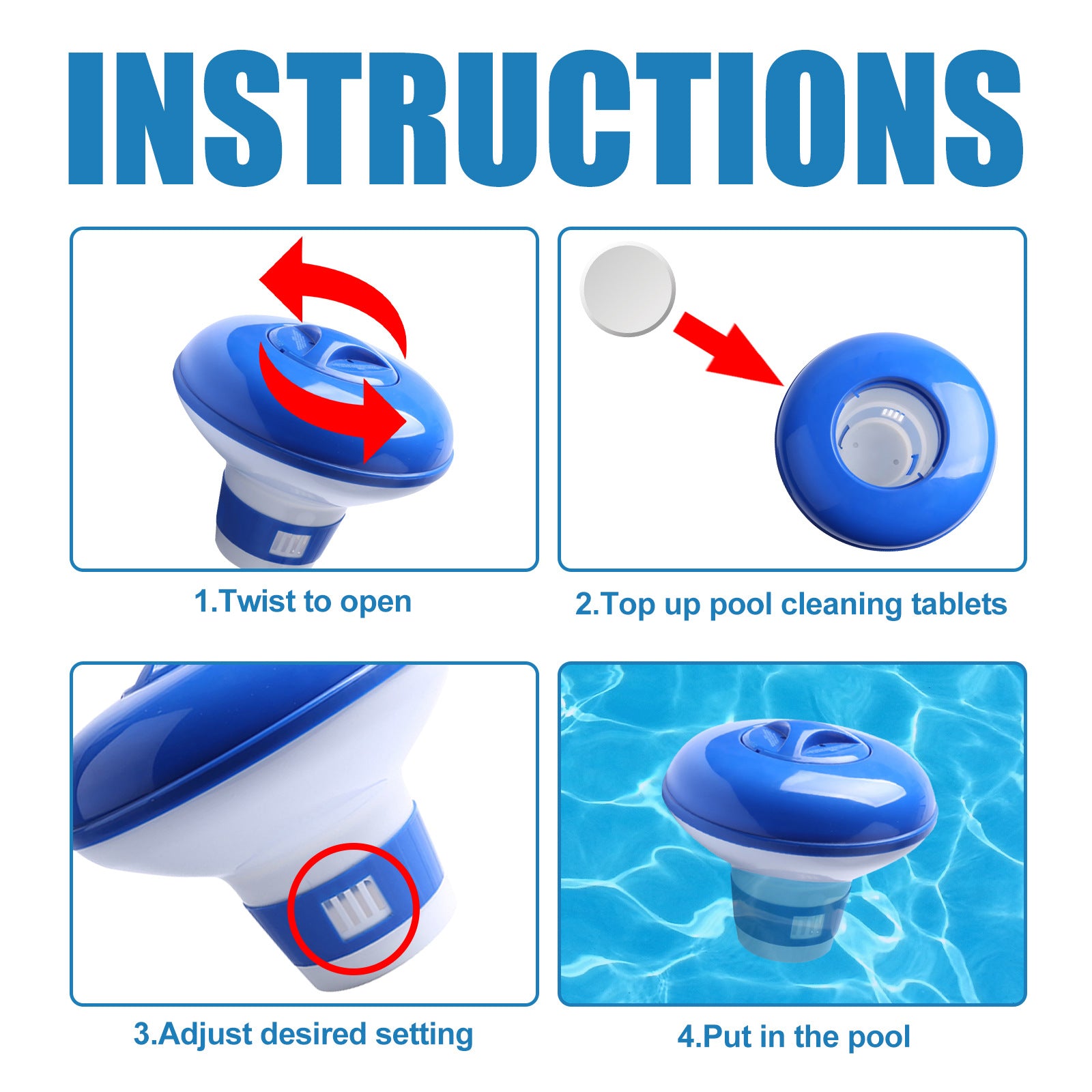 Pool Dosing Device for Effervescent Tablet Disinfection