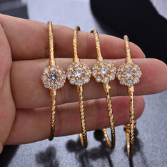 Zircon Bracelet Flower Shape Girls Accessories Holiday Gift