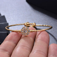 Zircon Bracelet Flower Shape Girls Accessories Holiday Gift