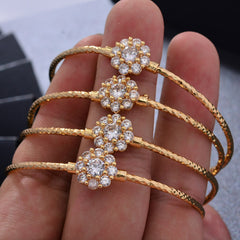 Zircon Bracelet Flower Shape Girls Accessories Holiday Gift