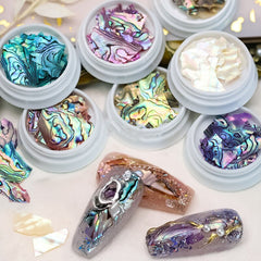 3D Mermaid Flakes Nail Art Decoration - Colorful Shell Slices Glitter Sequins