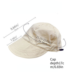 Adjustable Drawstring Wide Brim Baseball Cap Lightweight Sun Hat