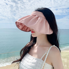 Embossed Visor Hat Wide Brim Shell Sun Hat UV Protection