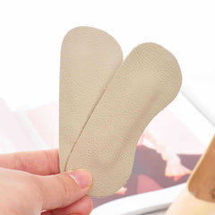 1 Pair Leather High-Heeled Shoes with Anti-Wear & Thickened Heel Stickers