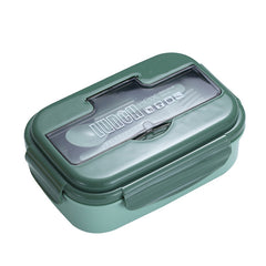 1100ml Double Layer Bento Box with Spoon and Tableware Microwave Safe