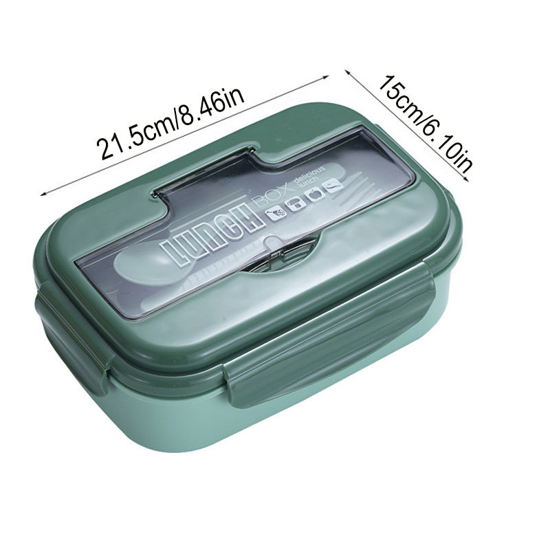 1100ml Double Layer Bento Box with Spoon and Tableware Microwave Safe