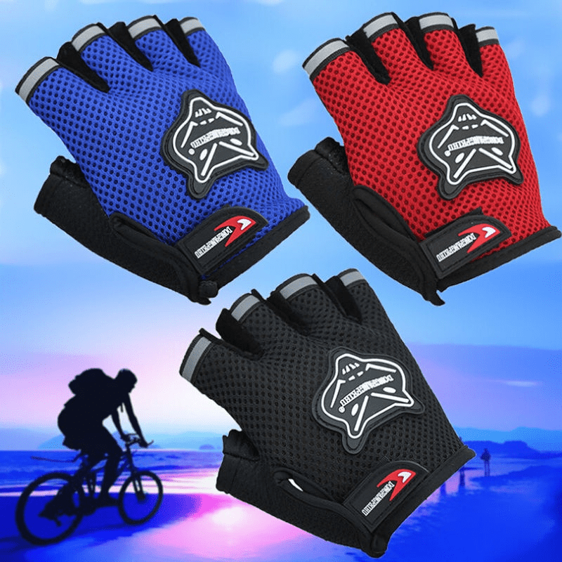 Men's Cycling Half Finger Mesh Gloves Outdoor Bike Gloves