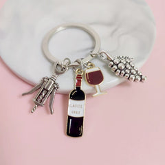 Red Wine Grape Glass Bottle Opener Key Ring Bar Party Holiday Gift