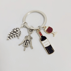 Red Wine Grape Glass Bottle Opener Key Ring Bar Party Holiday Gift