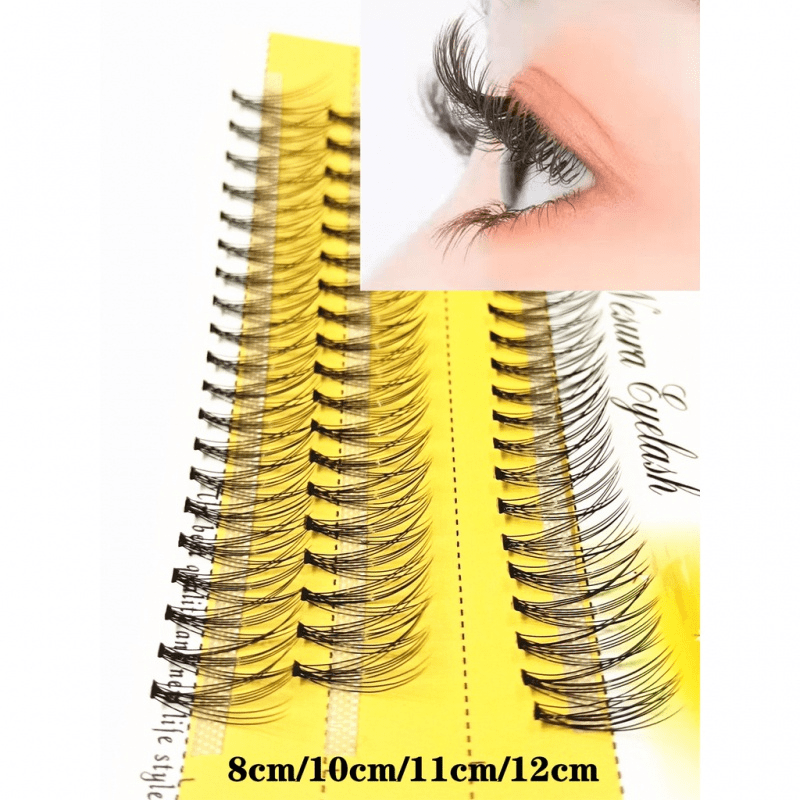 DIY 3D Cluster Eyelashes Medium Length Faux Mink False with Adhesive