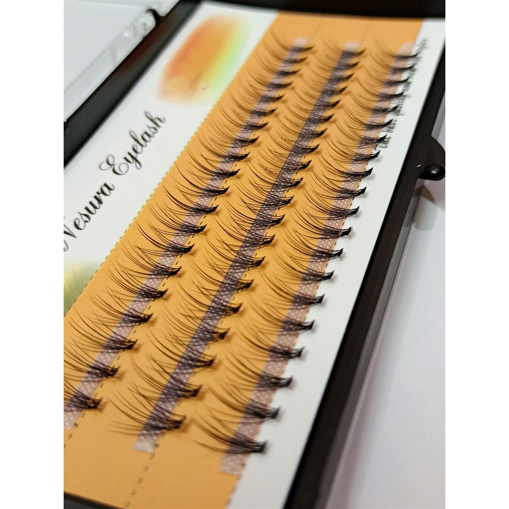 DIY 3D Cluster Eyelashes Medium Length Faux Mink False with Adhesive