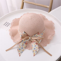 Casual Bowknot Sun Protection Straw Hat Bag Hair Accessories