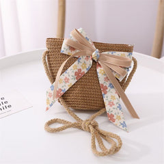Casual Bowknot Sun Protection Straw Hat Bag Hair Accessories