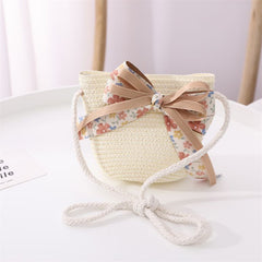Casual Bowknot Sun Protection Straw Hat Bag Hair Accessories