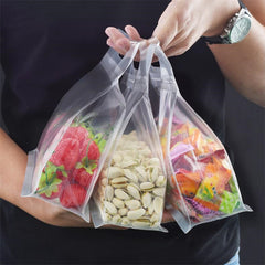 10pcs Reusable Silicone Leakproof Food Storage Bags Kitchen & Travel Organizer