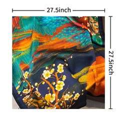 Palace Print Neckerchief Chinese Silk Square Scarf