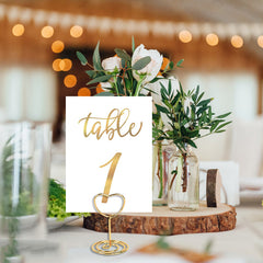 10pcs Metal Place Card Holders Photo Clip Stands Wedding Table Number Sign Stand