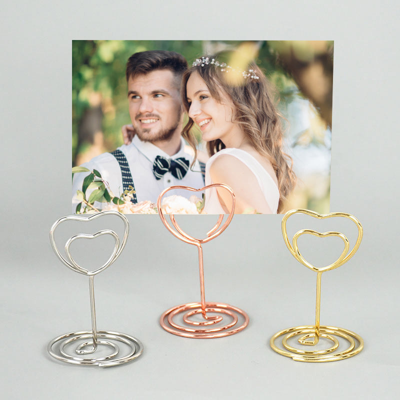 10pcs Metal Place Card Holders Photo Clip Stands Wedding Table Number Sign Stand