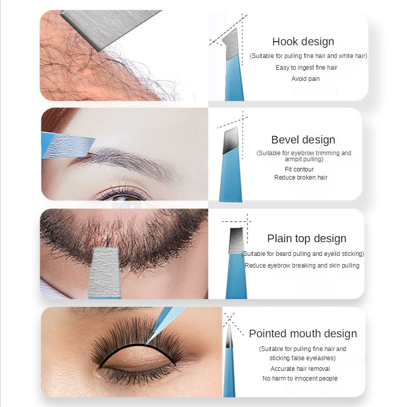 Stainless Steel Eyebrow Clip Hair Removal Tweezers