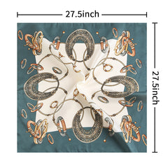 Classic Chain Print Vintage Neckerchief Silk Square Scarf Windproof Bandana
