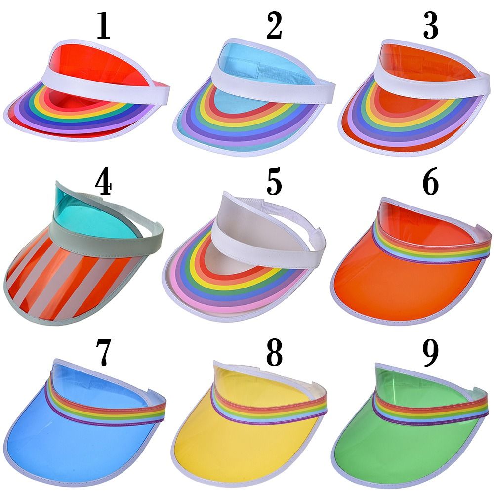 Rainbow Pride Visor Hat Lightweight PVC UV Protection Sun Hat LGBT Lesbian