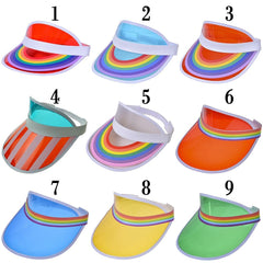 Rainbow Pride Visor Hat Lightweight PVC UV Protection Sun Hat LGBT Lesbian