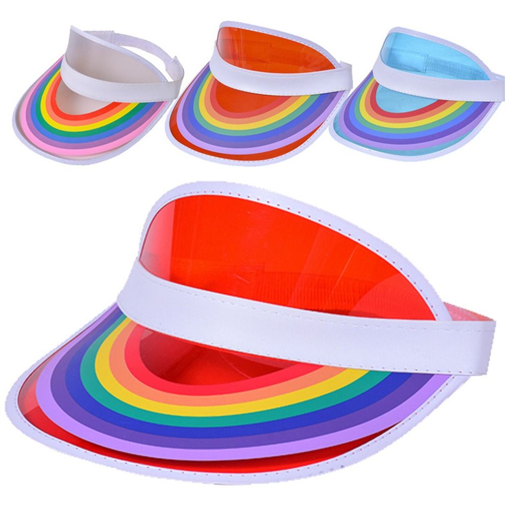 Rainbow Pride Visor Hat Lightweight PVC UV Protection Sun Hat LGBT Lesbian