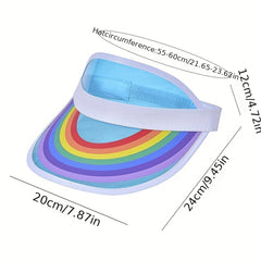 Rainbow Pride Visor Hat Lightweight PVC UV Protection Sun Hat LGBT Lesbian