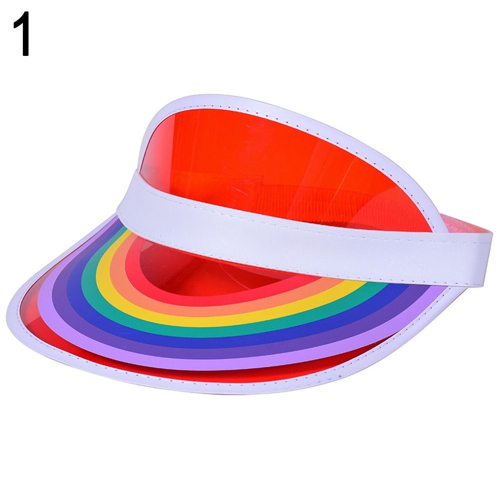 Rainbow Pride Visor Hat Lightweight PVC UV Protection Sun Hat LGBT Lesbian