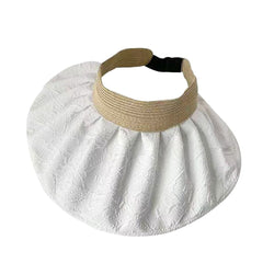 Wide Brim Visor Hat Solid Casual Sunscreen Travel Beach Hat UV Protection