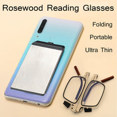 Rosewood Folding Reading Glasses Portable Ultralight Anti Eyeglasses