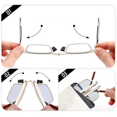 Rosewood Folding Reading Glasses Portable Ultralight Anti Eyeglasses