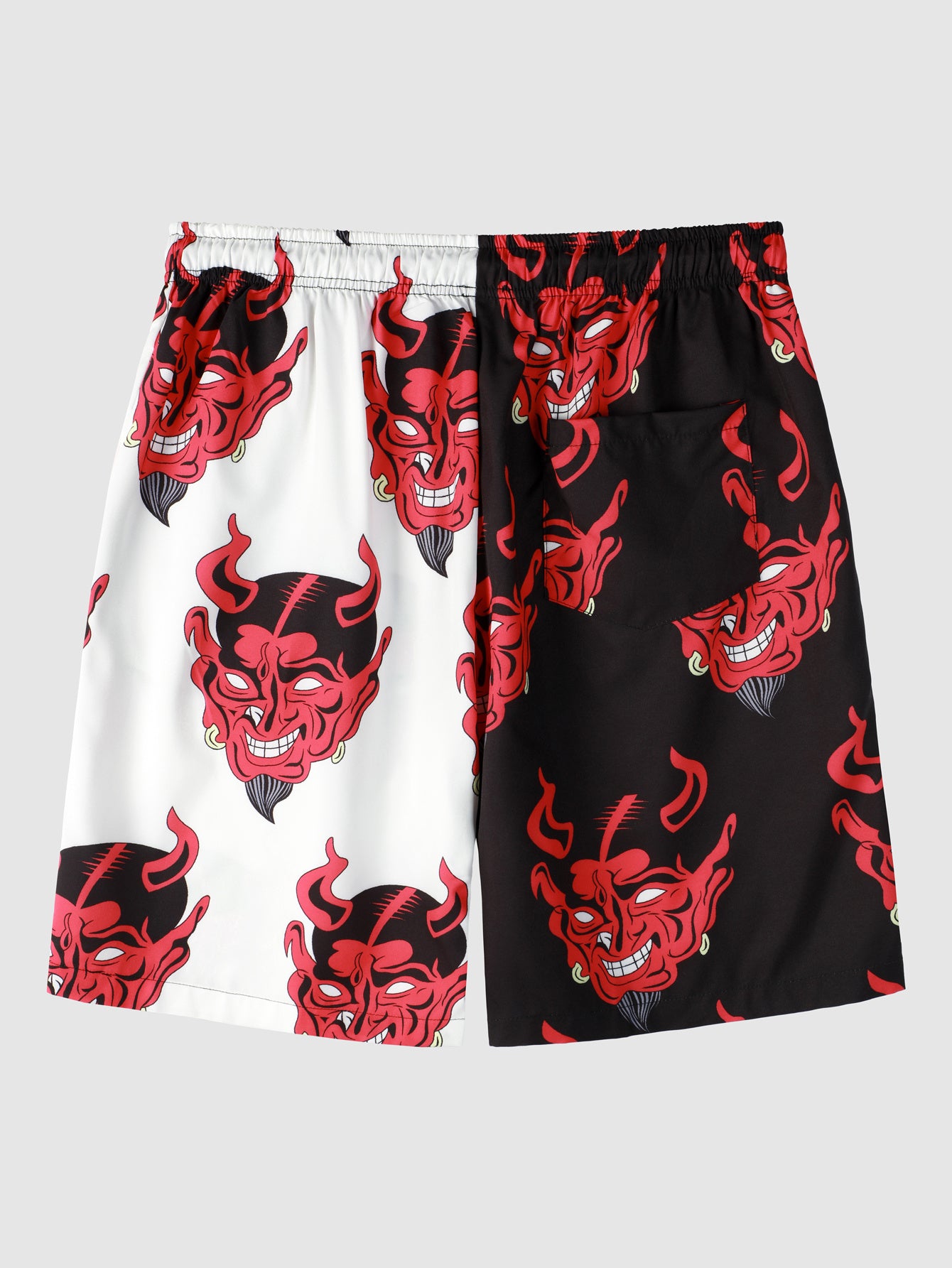 Devil Head Men's Quick Dry Swim Trunks Loose Beach Shorts Swimwear