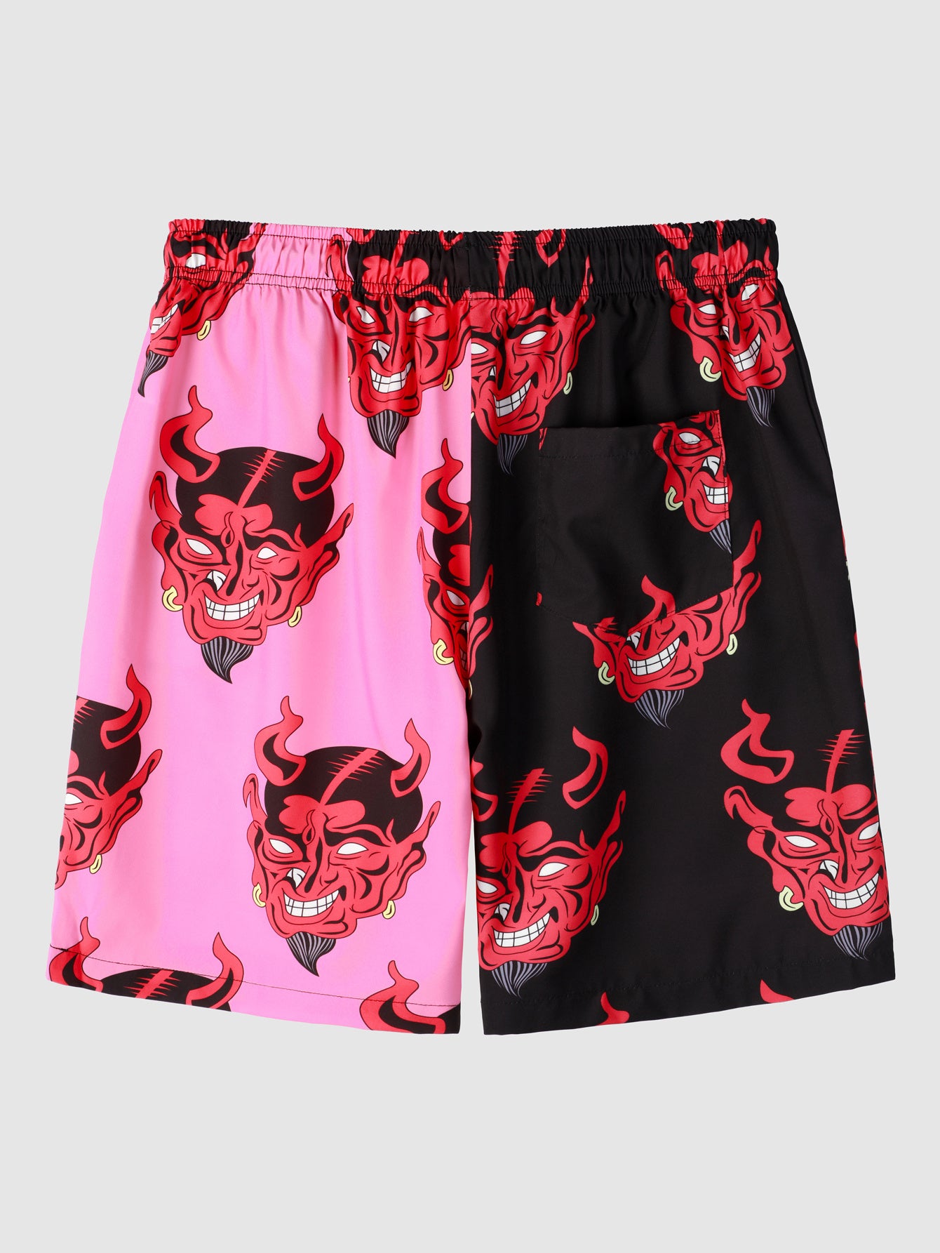 Devil Head Men's Quick Dry Swim Trunks Loose Beach Shorts Swimwear