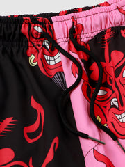 Devil Head Men's Quick Dry Swim Trunks Loose Beach Shorts Swimwear