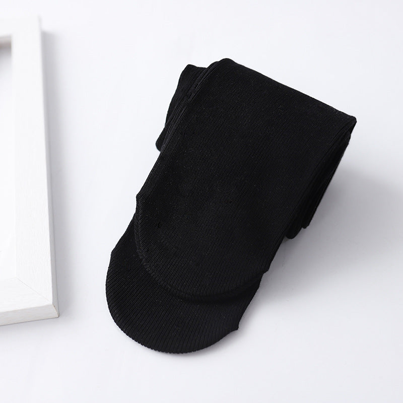 Girls Ribbed Knit Pantyhose for Autumn and Spring