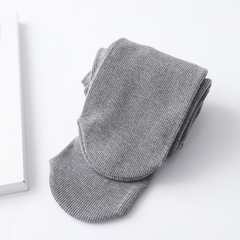 Girls Ribbed Knit Pantyhose for Autumn and Spring