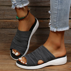 Women's Cut out Wedge Slippers Anti-skid Outdoor Casual Slippers